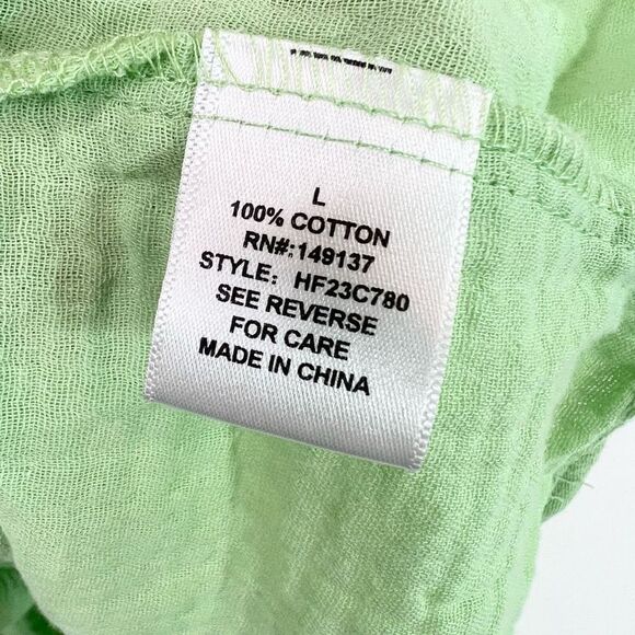 Talulah Dress Womens Large Green Gauze Puff Sleeve Mini Ladies Keyhole - Picture 6 of 12